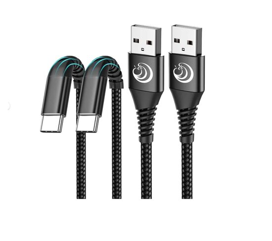 Комплект из 2 проводов USB-Type/Type C, кабель для быстрой зарядки 2 м